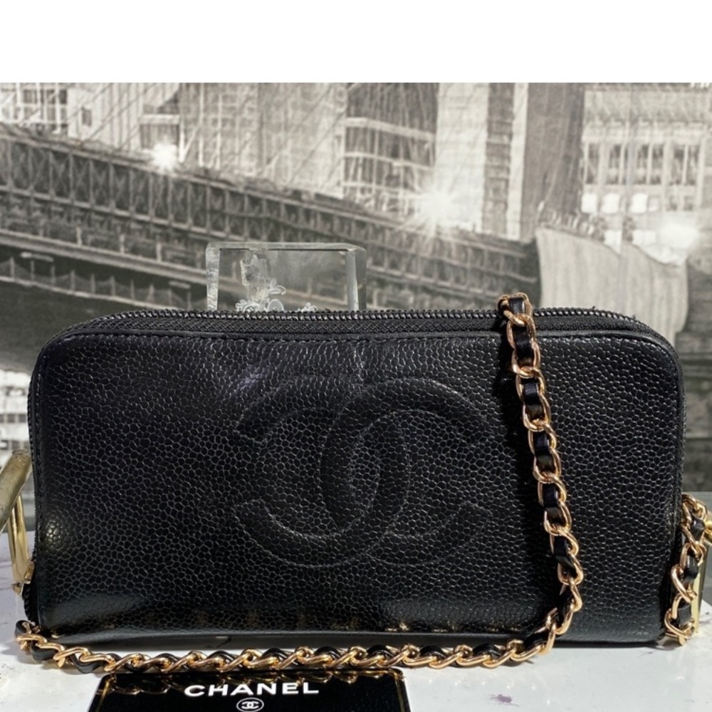 Authentic CHANEL Caviar Timeless CC Zippy Clutch Wallet - Picture 3 of 13